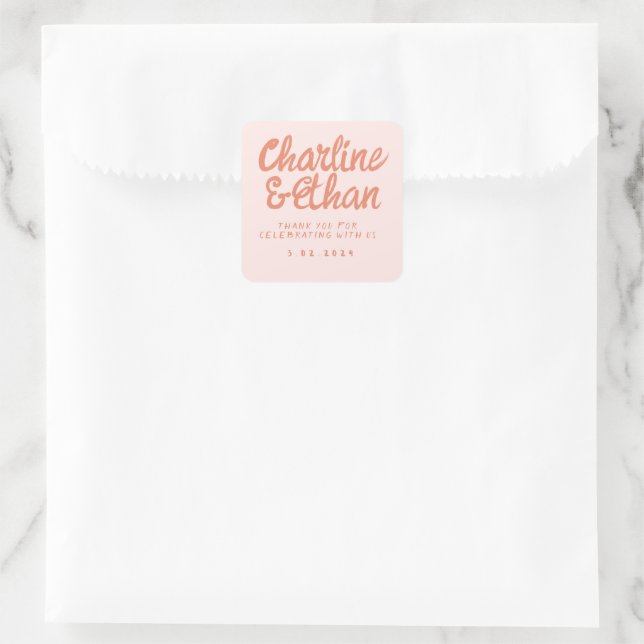 Écriture manuscrite rose Sticker rectangulaire Ret (Sac)