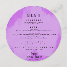 Écriture Mariage Dîner Menu