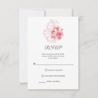 Écriture minimaliste moderne | Carte RSVP rose pou