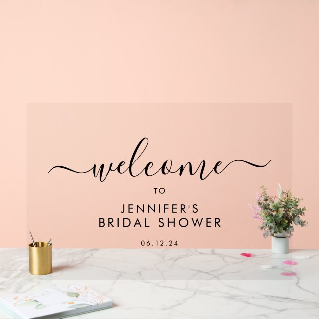 Écriture Moderne Bienvenue Mariée Shower Noir (Mariage)