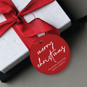 Écriture moderne typographie Noël étiquette cadeau