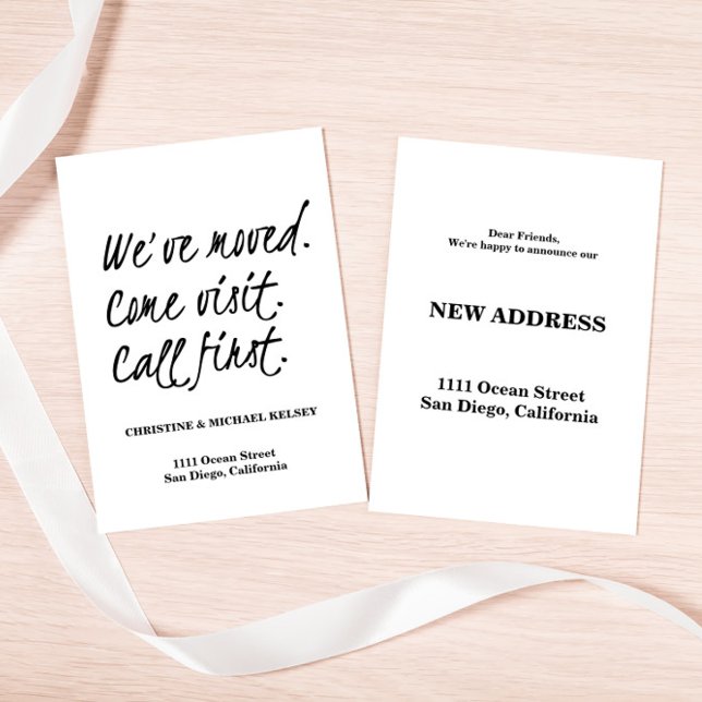 Écriture Nouvelle adresse résidentielle Faire-part (Créateur téléchargé)