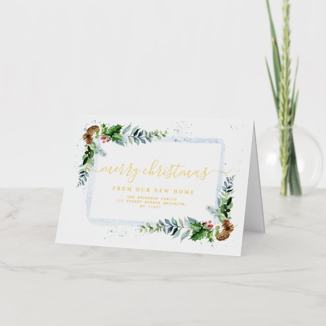 écriture or Joyeux Noël faire-part mobile (Recto)