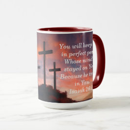 Écriture Personnalisée Faith Café Mug Isaïe 26:3
