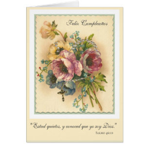Écriture sainte religieuse d'anniversaire floral