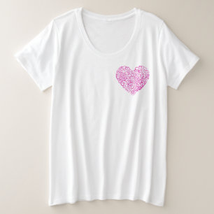Écriture spirale coeur rose pour la Saint Valentin