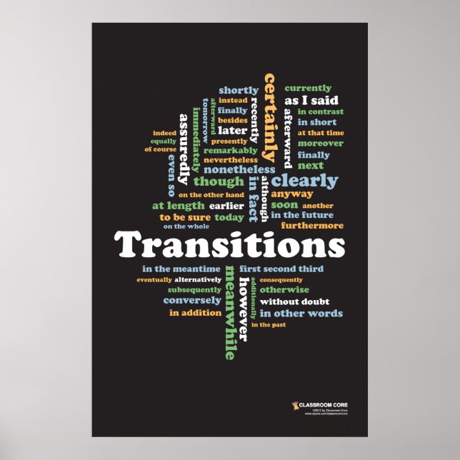 Écriture Transitions 24" x 36" Poster en classe (Devant)