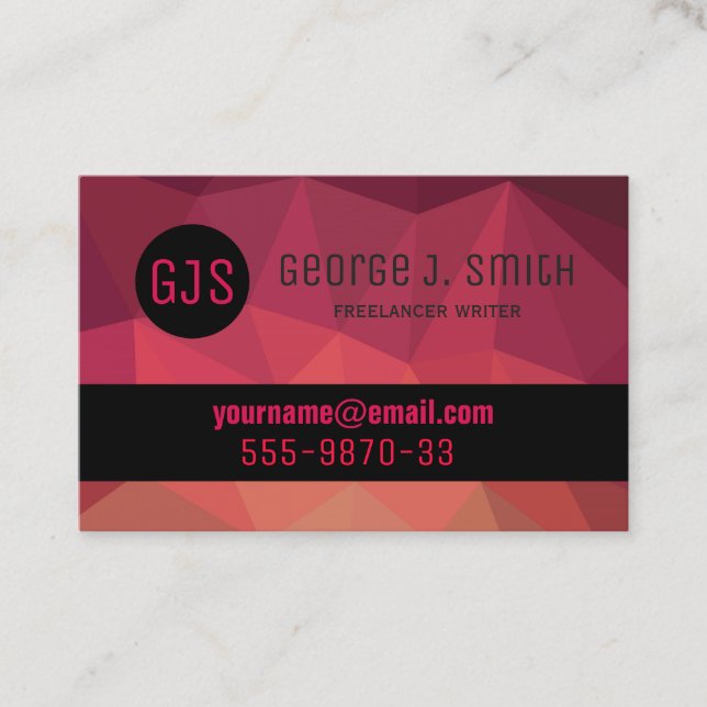 Écrivain indépendant carte de visite high-tech mod (Devant)