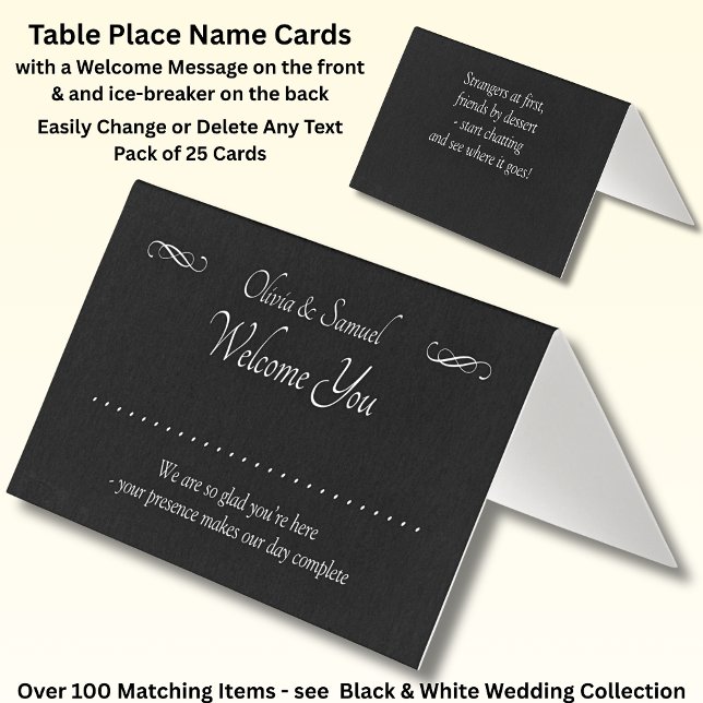 Écrivez Nom - Carte de Table - avec Messages (Créateur téléchargé)