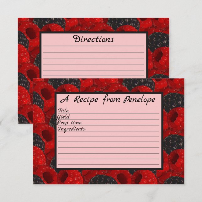 Écrivez sur la carte de recette motif et nom de ba (Devant / Derrière)