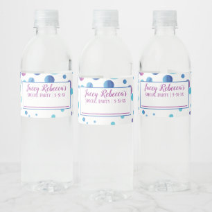 Écrivez votre nom Bleu, Pois rose Étiquettes