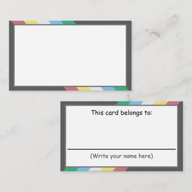Écrivez votre propre carte de communication - Hand (Devant / Derrière)