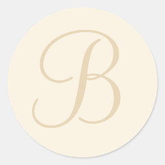 Ecru & Cream Mit Monogramm Umschlag Aufkleber / Ge