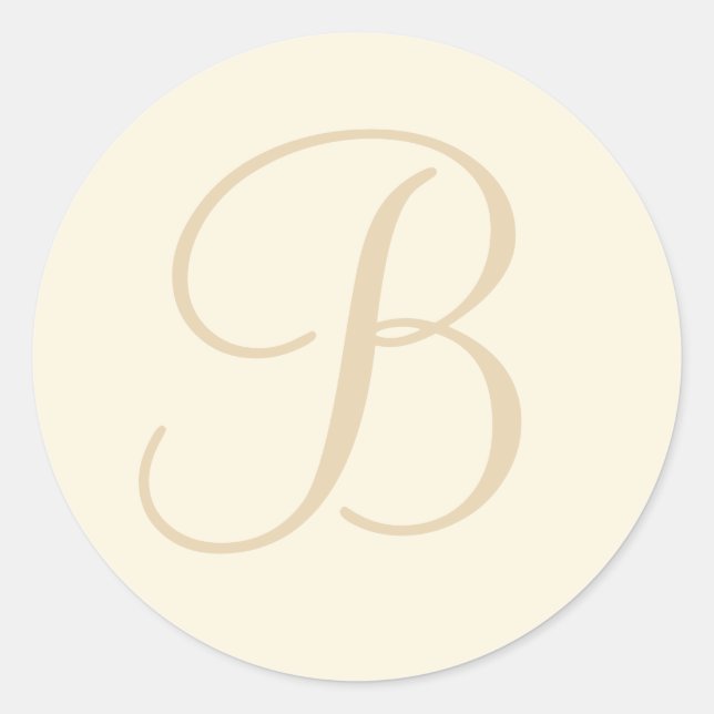 Ecru & Cream Mit Monogramm Umschlag Aufkleber / Ge (Vorderseite)