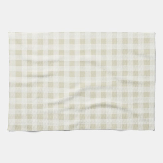 Ecru Gingham; kariert Handtuch (Horizontal)