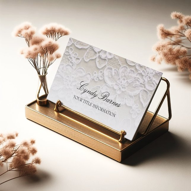 Ecru Lace Business Card Visitenkarte (Von Creator hochgeladen)