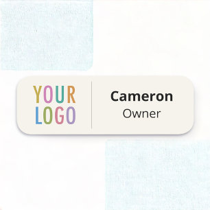Ecru Lightweight Name Tag Abzeichen mit Logo Magne Namensschild