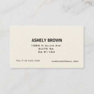 Ecru Minimalistische nennende Geschäfts-Karte Telefonnummerkarte