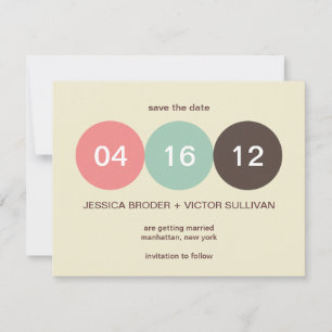 Ecru-Pastell-Tupfen-Hochzeitseinladung - Termin vo Save The Date