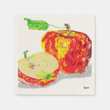 Ecru Standard Cocktail Paper Napkins /Äpfel