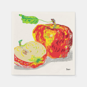 Ecru Standard Cocktail Paper Napkins /Äpfel Serviette