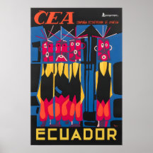 Ecuador Druck Südamerikanische Kunst CEA Reisepost