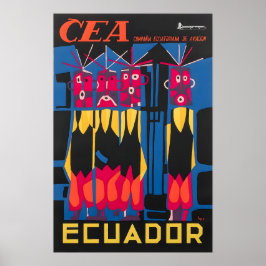 Ecuador Druck Südamerikanische Kunst CEA Reisepost Poster
