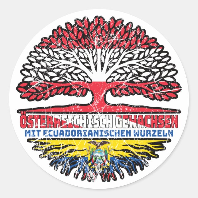 Ecuador Ecuadorianisch Österreichisch Österreich Runder Aufkleber (Vorderseite)