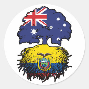 Ecuador Ecuadorianische australische Tree Roots Runder Aufkleber