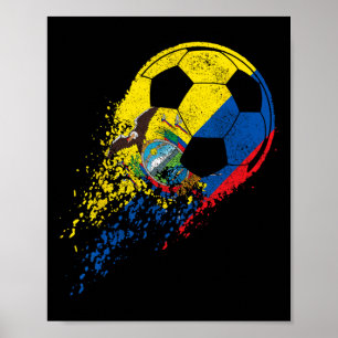 Ecuador Ecuadorianische Flagge Fußballspieler Poster