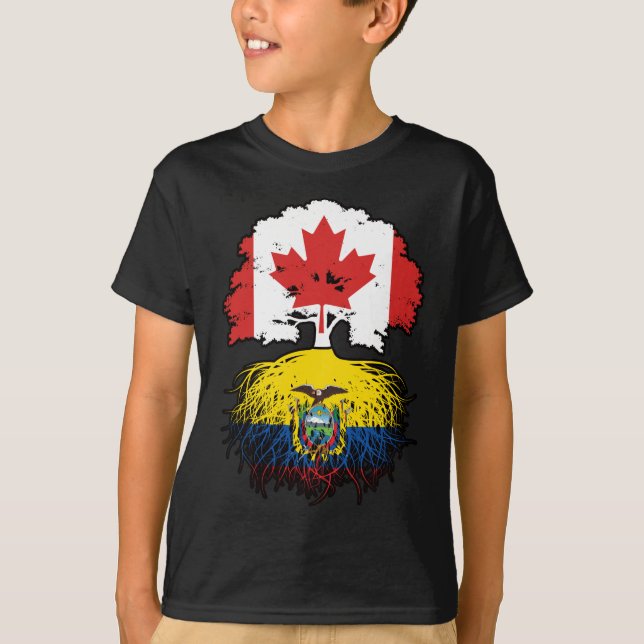 Ecuador Ecuadorianisches kanadisches Treuhandflagg T-Shirt (Vorderseite)