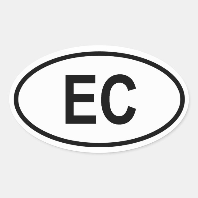 Ecuador "EG" Ovaler Aufkleber (Vorderseite)