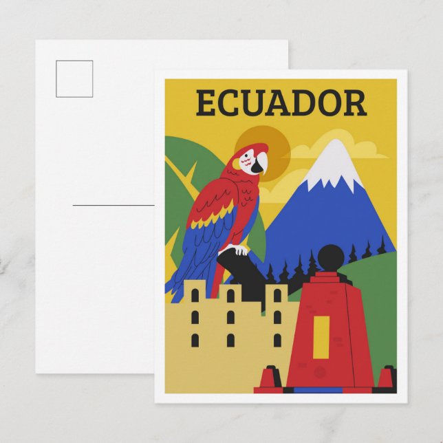 Ecuador eine bunte Reise Postkarte (Vorne/Hinten)