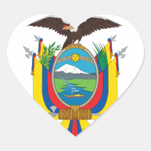 Ecuador-Emblem Herz-Aufkleber