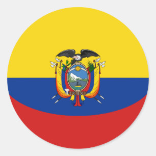 Ecuador Fischaugen-Flaggenaufkleber Runder Aufkleber