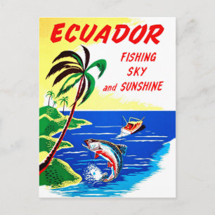 Ecuador, Fischen und Sonnenschein, Vintage-Reise Postkarte