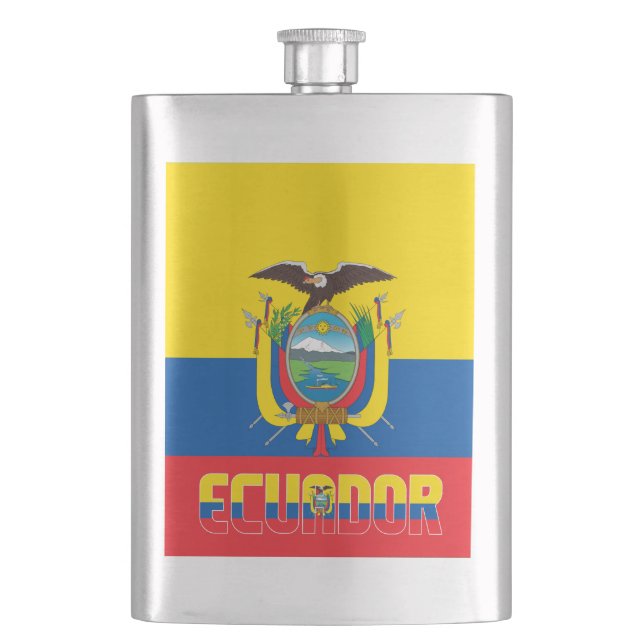 Ecuador Flag Elegant Patriotic Flachmann (Vorderseite)