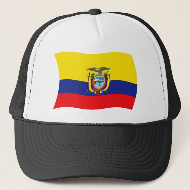 Ecuador Flag Hat Truckerkappe (Vorderseite)