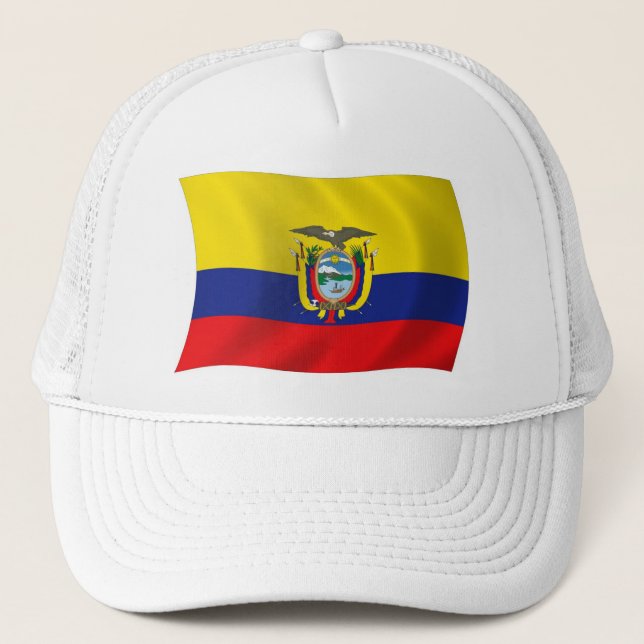 Ecuador Flag Hat Truckerkappe (Vorderseite)