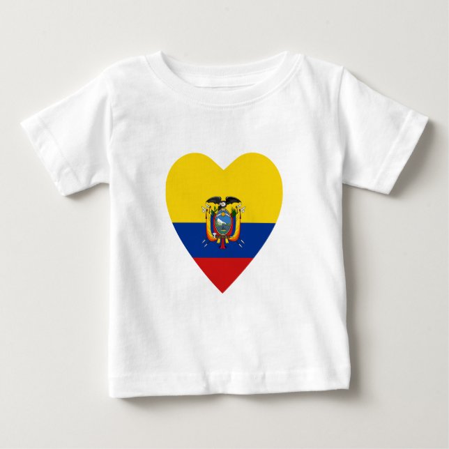 Ecuador Flag Herz T - Shirt (Vorderseite)