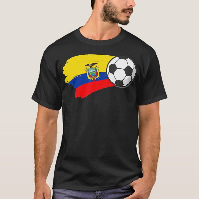 Ecuador Flag Soccer Ecuadorian Futbol Hispanic Roo T-Shirt (Vorderseite)