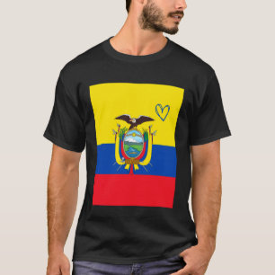 Ecuador-Flagge Ecuadorianisches Herz Stolzes Erbe  T-Shirt