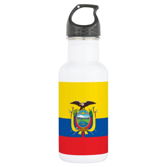 Ecuador-Flagge Edelstahlflasche (Vorderseite)