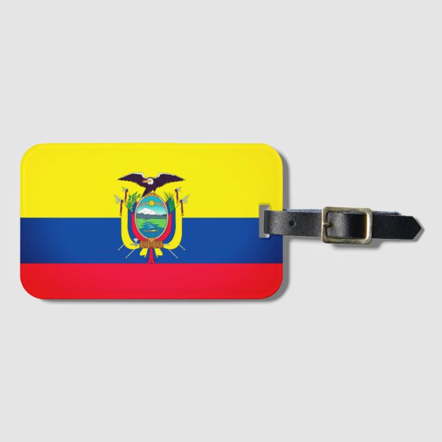 Ecuador-Flagge Gepäckanhänger (Vorderseite (Horizontal))