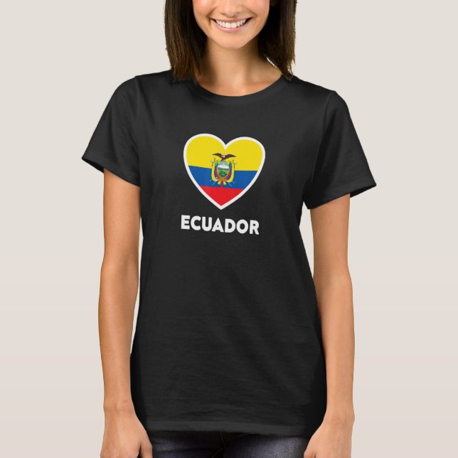 Ecuador Flagge Herz T-Shirt (Vorderseite)