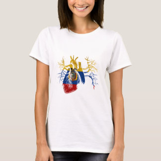 Ecuador-Flagge im wirklichen Herzen T-Shirt