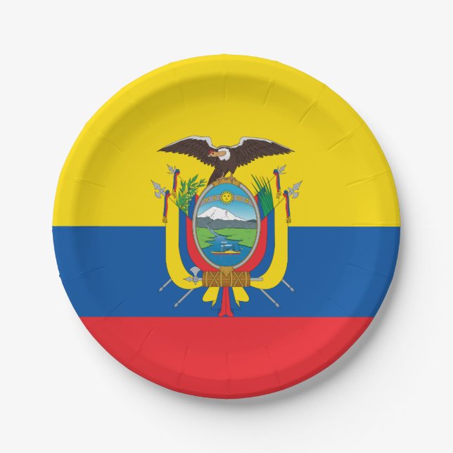 Ecuador-Flagge Pappteller (Vorderseite)