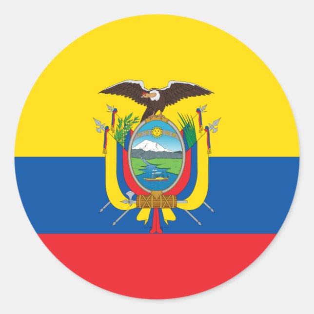 Ecuador-Flagge Runder Aufkleber (Vorderseite)