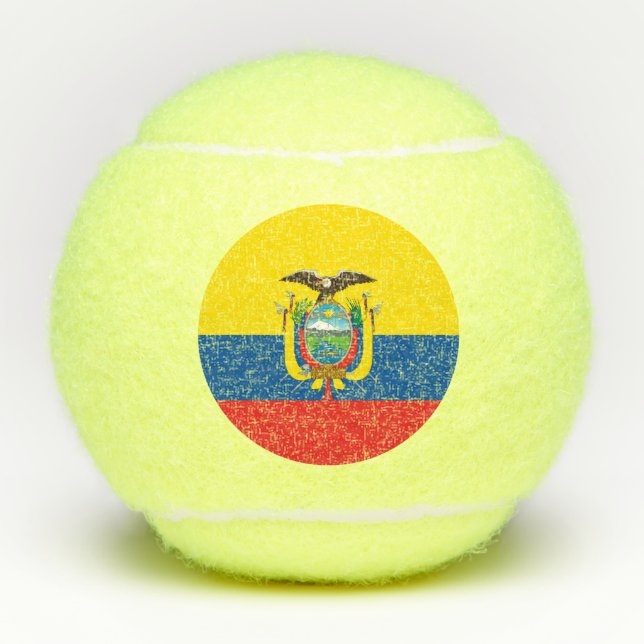 Ecuador-Flagge Tennisbälle (Vorderseite)