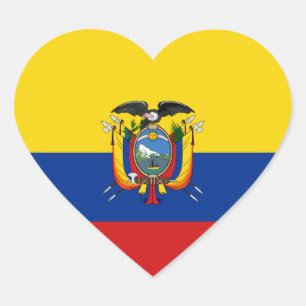 Ecuador-Flaggen-Herz-Aufkleber Herz-Aufkleber